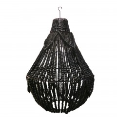 WOOD BEADS LAMP DARK BROWN 